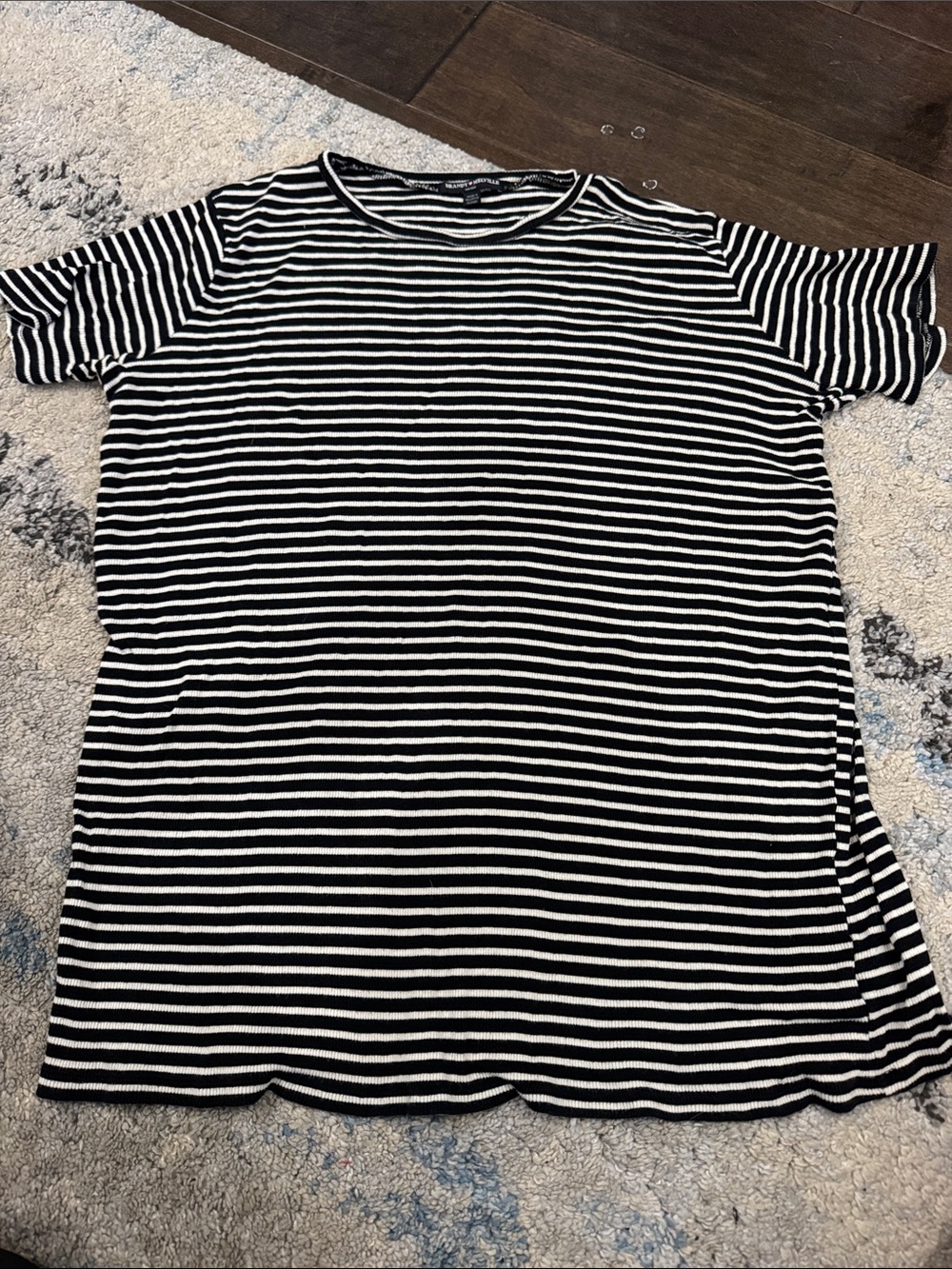 Brandy Melville Black and White Striped Tee